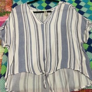 Mahina blue/white striped top